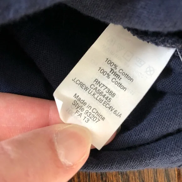 J. Crew Women’s S Navy Blue Floral Lace Front 3/4 Sleeved Cotton Crewneck Blouse - Picture 5 of 10